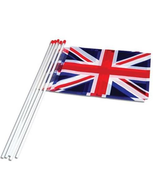 Union Jack Flag Wavers - 6" x 10" (10 pcs)  by Bristol Novelties PG035 available here at Karnival Costumes online party shop