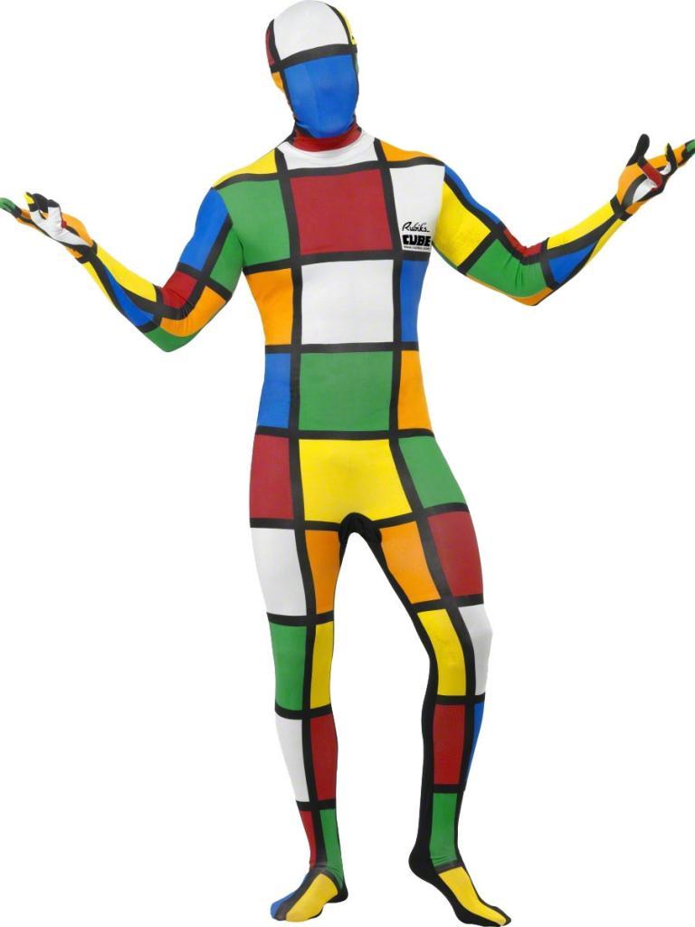Rubiks Cube Costume - Mens Bodysuit
