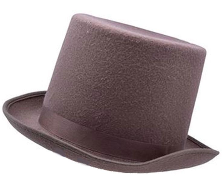 Brown Top Hat - Wool Felt Top Hats from a huge collection of headwear at Karnival Costumes