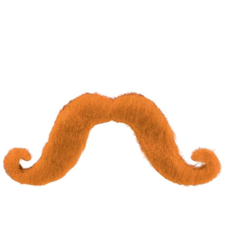 Handlebar Moustache in Orange by Amscan 390122.05 from a massive collection of false moustaches and fake beards at Karnival Costumes online party shop