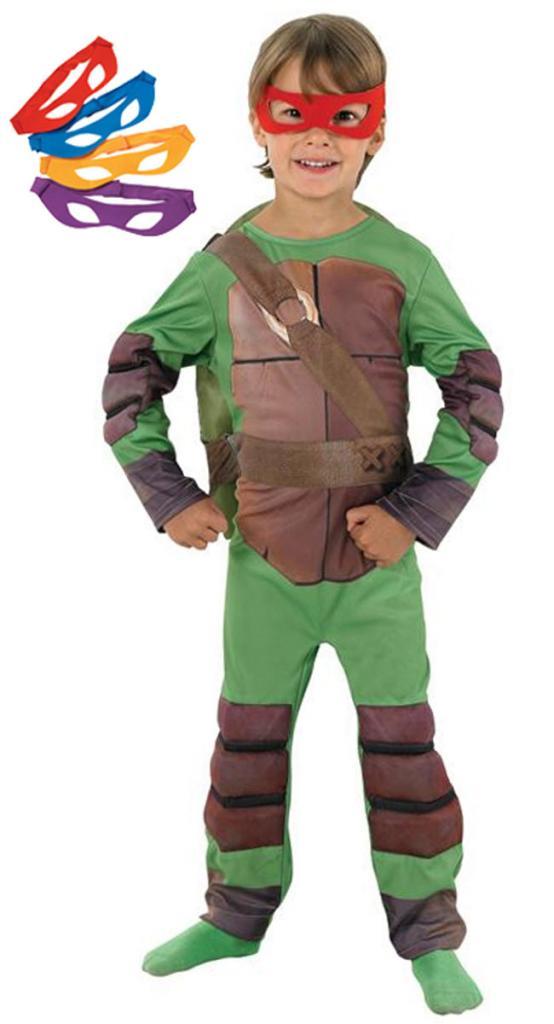 Fight for the last slice of pizza in this Deluxe Teenage Mutant Ninja Turtle Fancy Dress Costume for Boys from Karnival Costumes