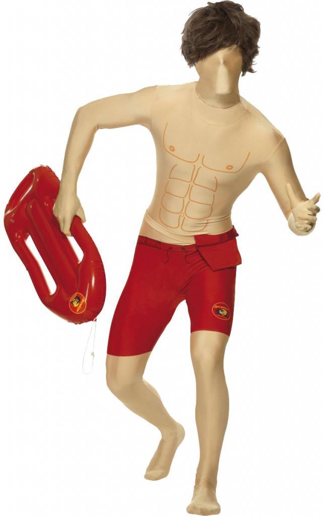Second Skin Baywatch Lifeguard Adult Fancy Dress Costume by Smiffys 24240 available here at Karnival Costumes online party shop