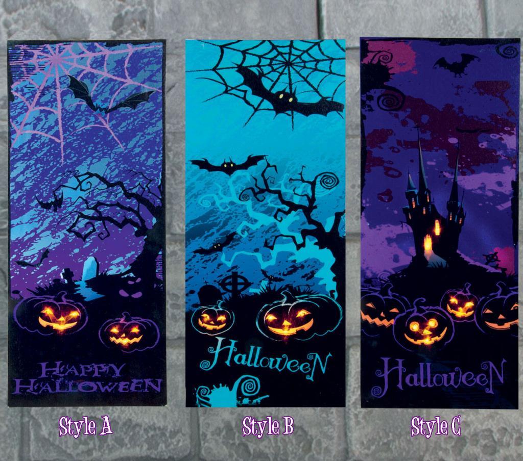 Battery Operated Light Up Halloween Scene Canvas Print 3 Choices each 30cm x 70cm by Premier Decorations 42372 available here at Karnival Costumes online party shop
