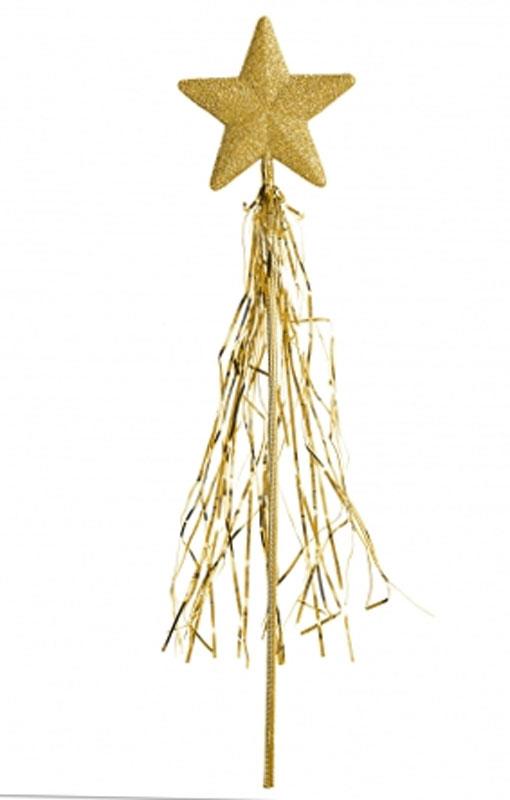 Gold Fairy Wand with Tinsel Strands from Karnival Costumes