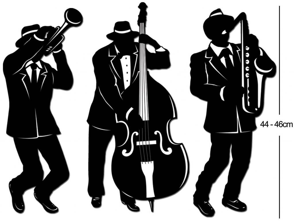 Jazz Trio Silhouette Cutouts 3pcs approx 18" tall