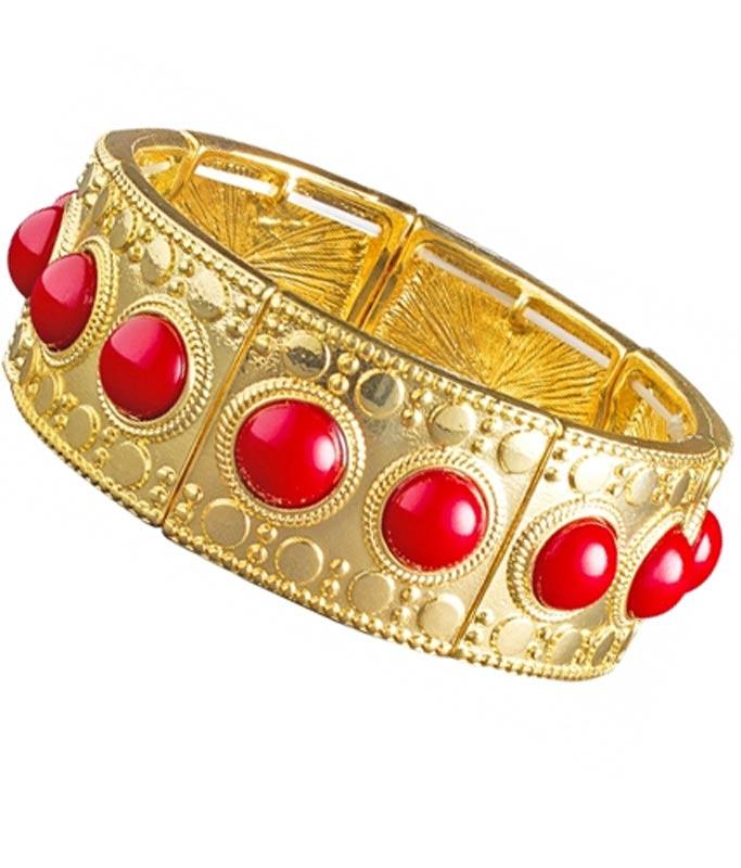 Roman Gold Bracelet with Red Stones from Karnival Costumes