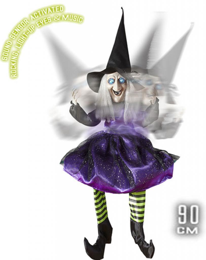 90cm Animated Sitting Witch with Music by Widmann 01412 available at Karnival Costumes