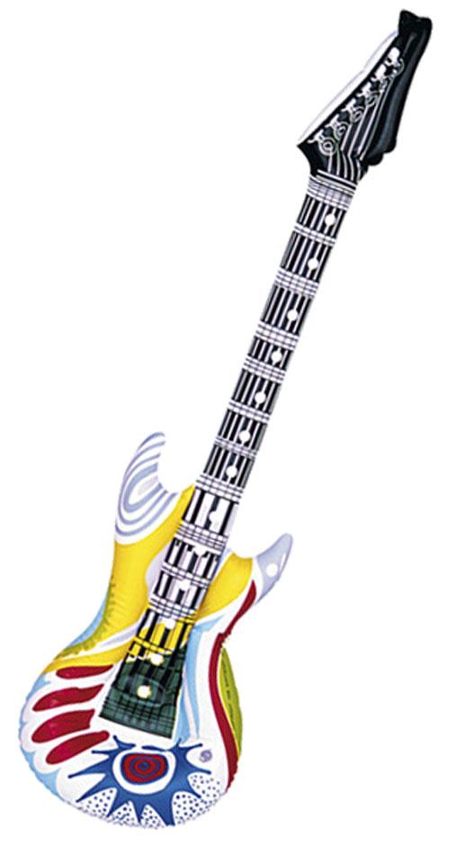 Funky White Inflatable Guitar 107cm by Widmann 23943 from Karnival Costumes