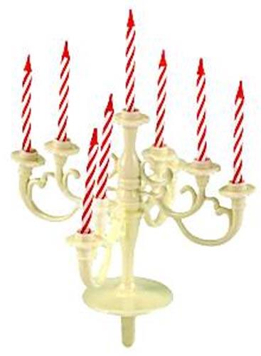 Ivory Candelabra Cake Decoration with 9 Cake Candles CAND231 available at Karnival Costumes