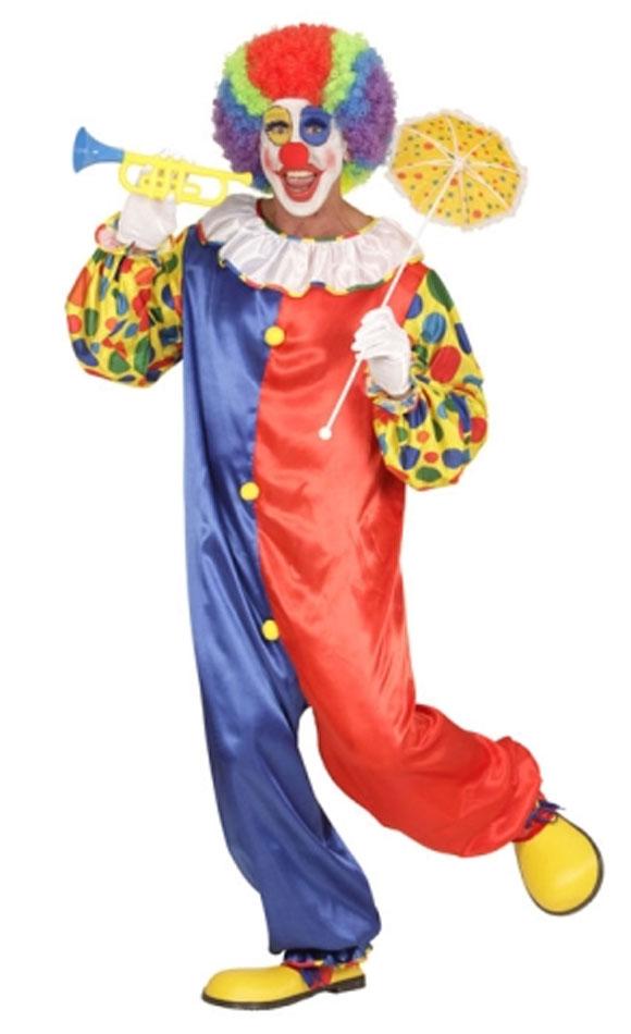 Funny Clown Adult Fancy Dress Costume by Widmann 00153 in sizes small-Xl and available from Karnival Costumes