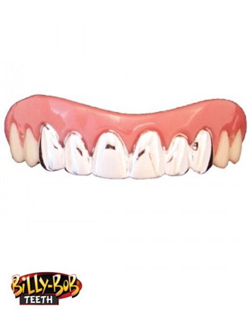 Billy Bob Teeth Platinum Grillz 10114 available here at Karnival Costumes onlne party shop