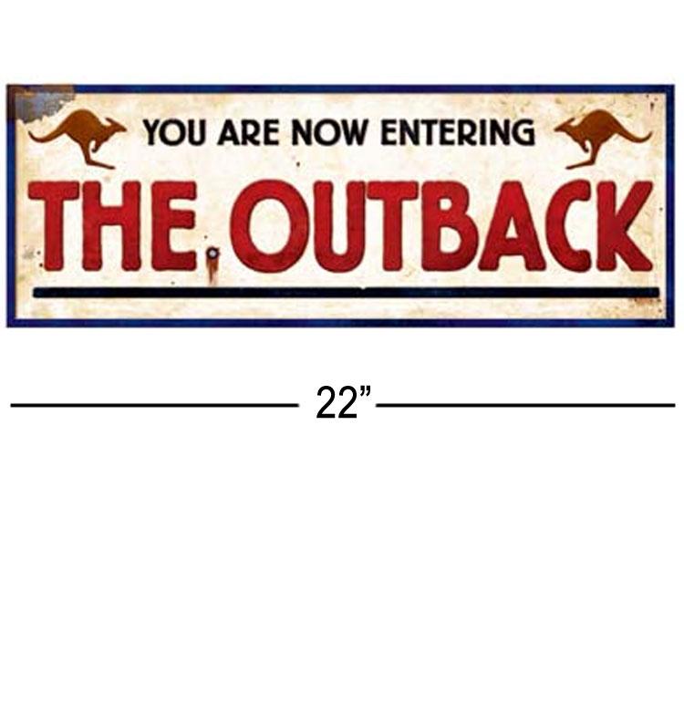 Australia Outback Sign by Beistle 54323 measuring 8" x 22" and available in the UK from Karnival Costumes