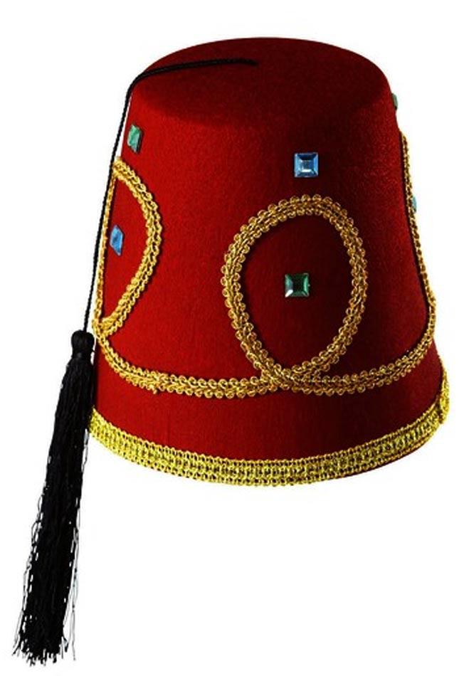 Fez with Deluxe Decoration by Widmann 1413F and available from Karnival Costumes