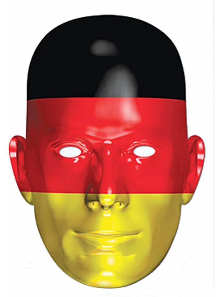 German Flag Card Mask in black, red and yellow by Mask-erade GERMA01 available from Karnival Costumes online party shop