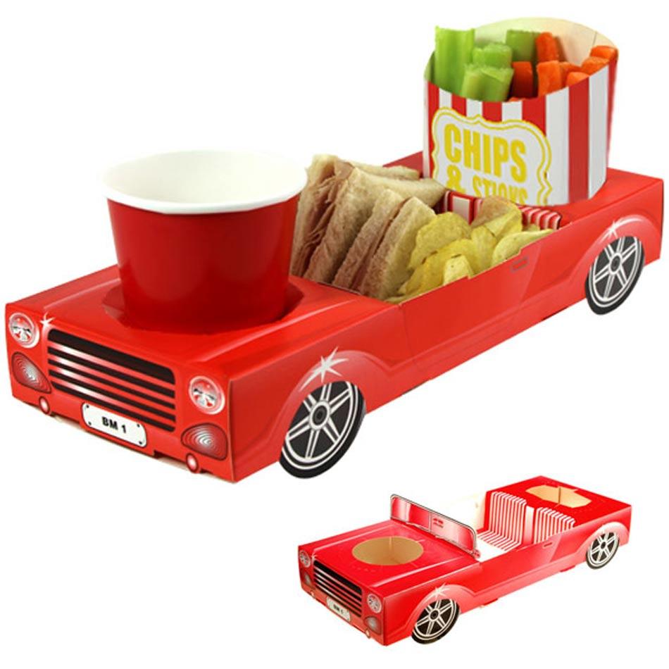 Red Sports Car Combi Food Tray 29.5cm long item BM1R available from Karnival Costumes online party shop