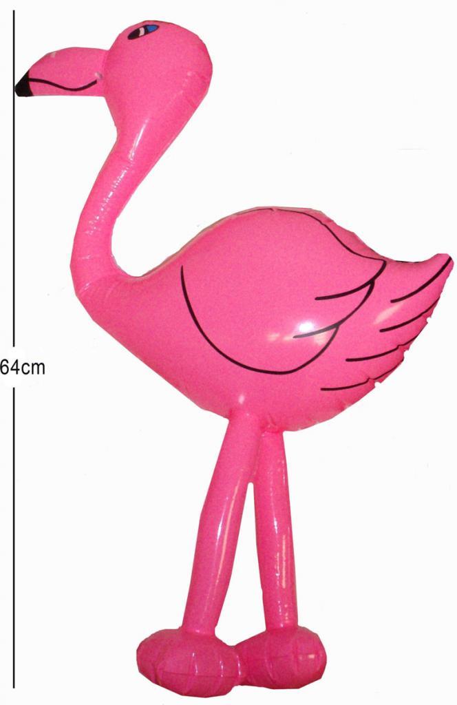 64cm tall Inflatable Pink Flamingo for beach parties, Hawaiian luaus and other tropical themed events by Henbrandt X99311 and available from Karnival Costumes online party shop.