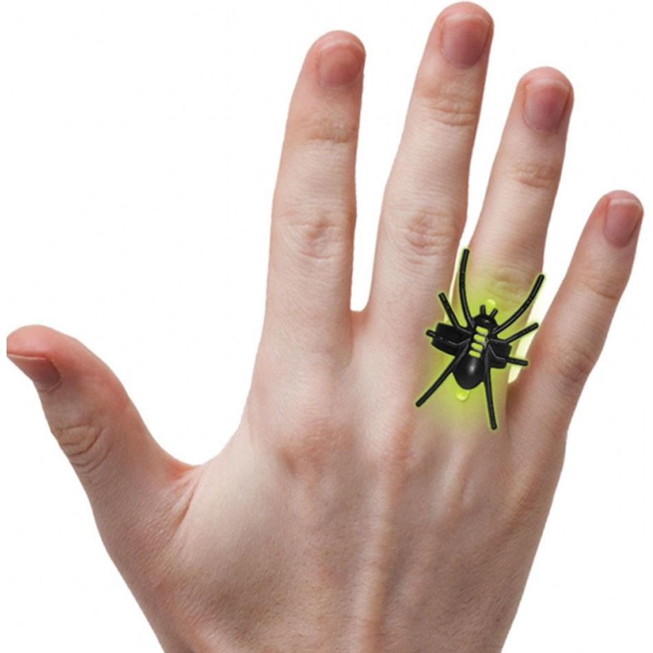 Glow Stick Spider Ring for Halloween parties by Amscan 394475-55 and available from Karnival Costumes online party shop