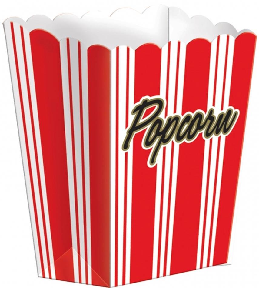 Hollywood Pop Corn Box Small - pack 8 pcs by Amscan 372002 and available from Karnival Costumes online party shop