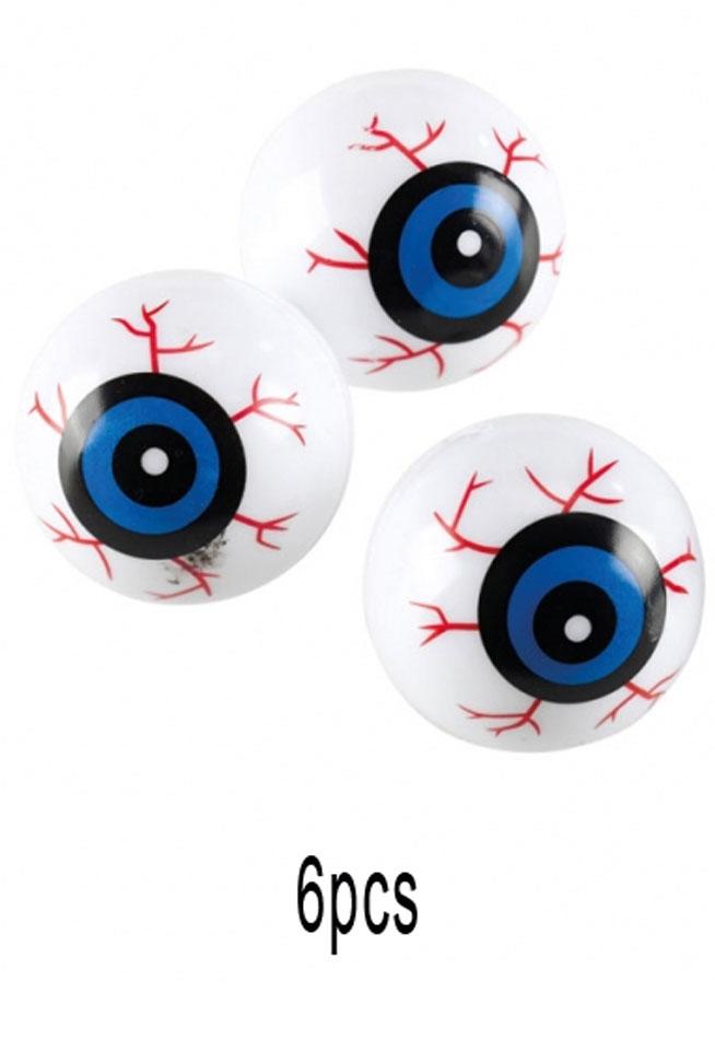 Pack of 6 Halloween Eyeball Favours by Amscan 999355 and available from Karnival Costumes online Halloween shop