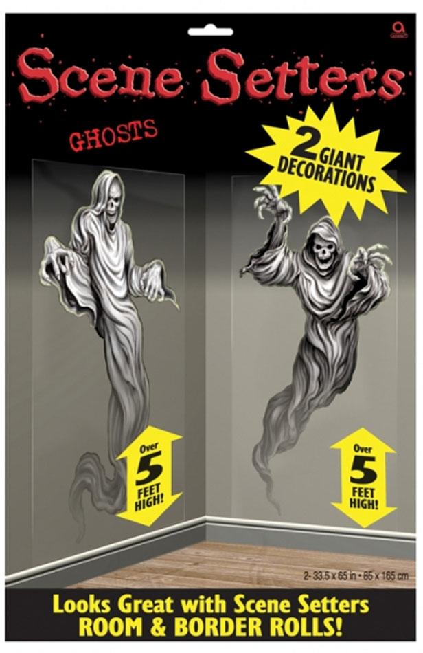 Haunted House Ghostly Spirits Halloween Decoration Scene Setter Add Ons - pack of 2 large ghostly figures by Amscan 672139 available here at Karnival Costumes online Hallowee party shop