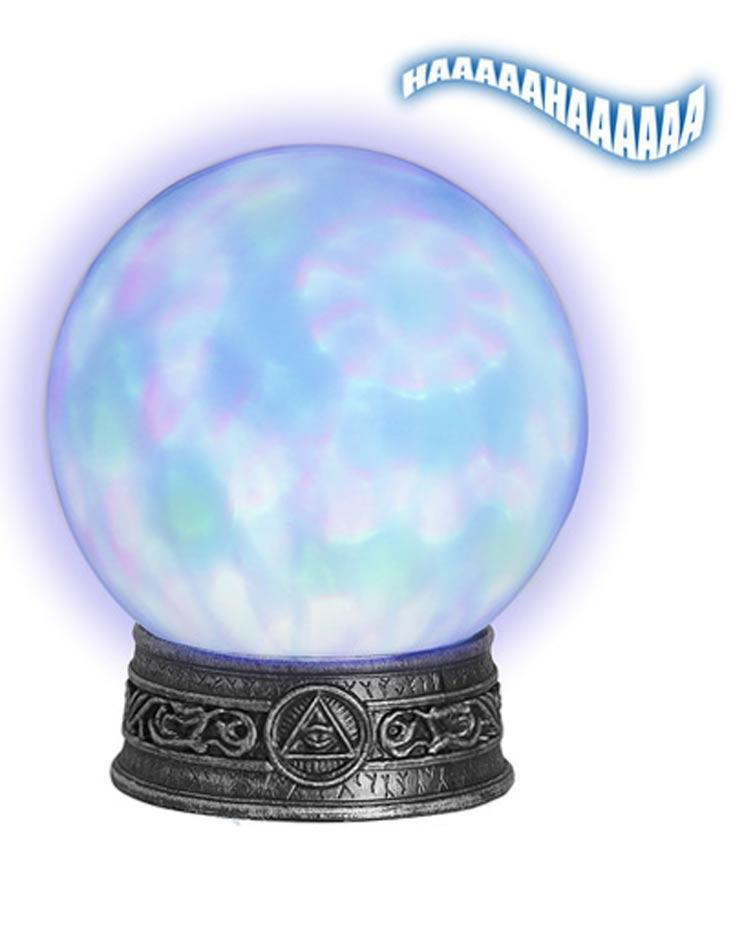 Crystal Ball with Stand 20cm tall with kaleidoscope of lights and sounds by Widmann 07102 available here at Karnival Costumes online party shop