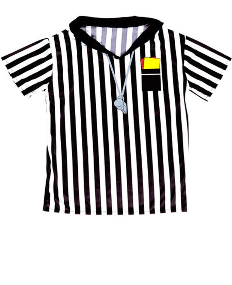 Referee T-Shirt Adult Sports Fancy Dress and Costume idea by Widmann 07413 available here at Karnival Costumes online party shop