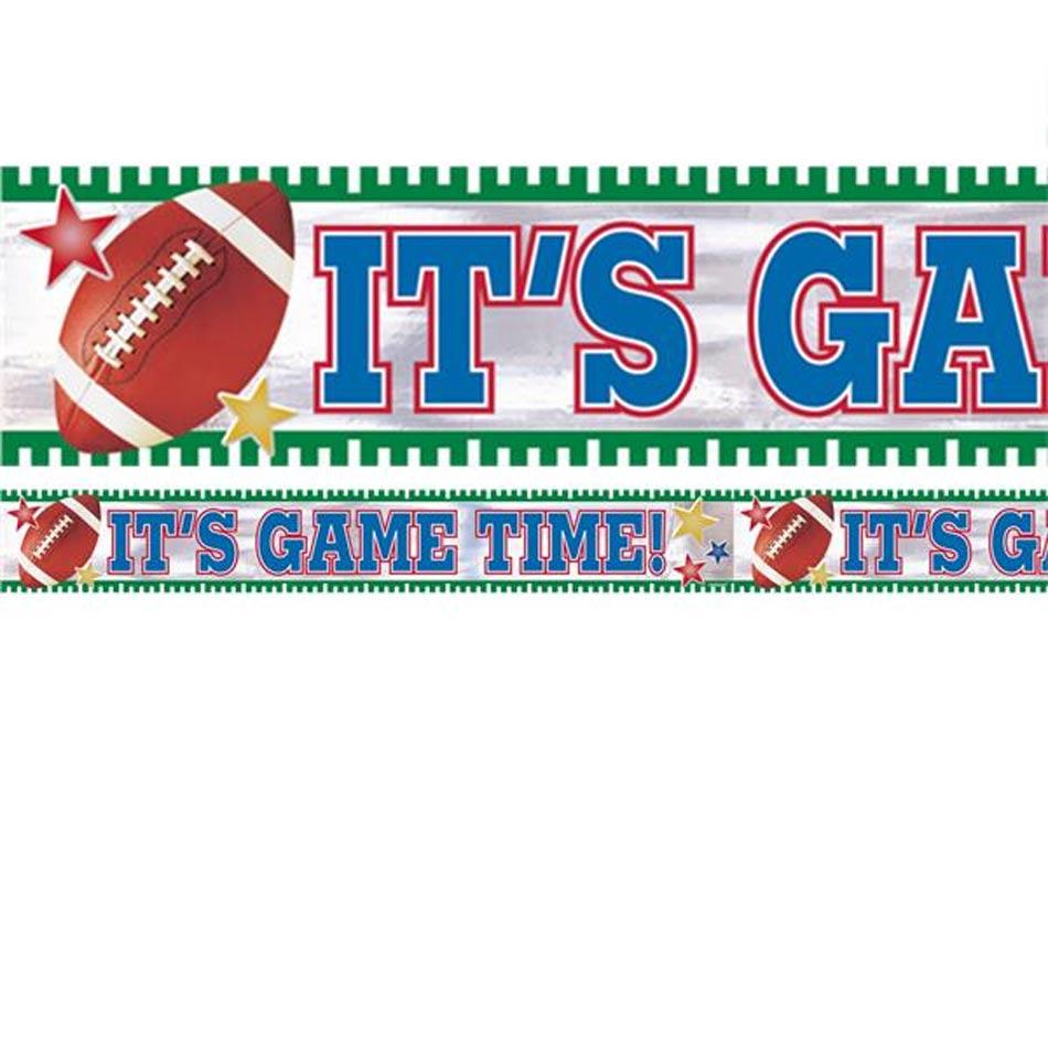 NFL American Football Foil Banner approx 2.75m in length by Amscan 128956 and available here at Karnival Costumes online party shop