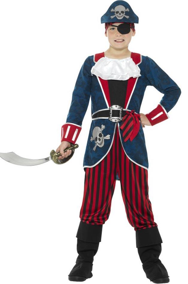 Deluxe Pirate Captain Fancy Dress Costume For Boys By Smiffy 21891 Karnival Costumes 3860