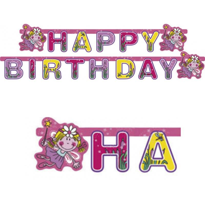 Funky Fairy Happy Birthday Letter Banner by Amscan 551674 available here at Karnival Costumes online party shop