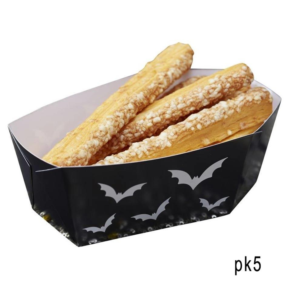 Black Halloween Coffin Food Tray or Trick Or Treat containers by Ginger Ray TT-610 available here at Karnival Costumes online Halloween party shop