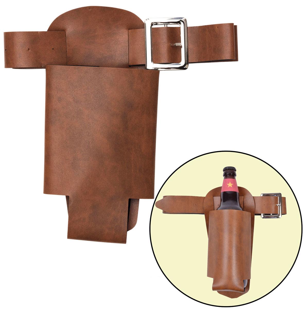 Bottle Holster with Belt alternative to traditional gun slingers belt and holster; BA2155 available here at Karnival Costumes online party shop