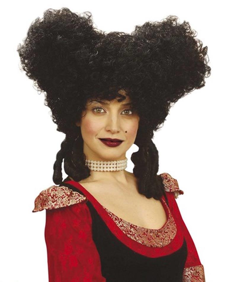 Baroque Period Costume Wig in Black from a collection of period wigs and panto wigs at Karnival Costumes. Manufacturer Widmann 6324N