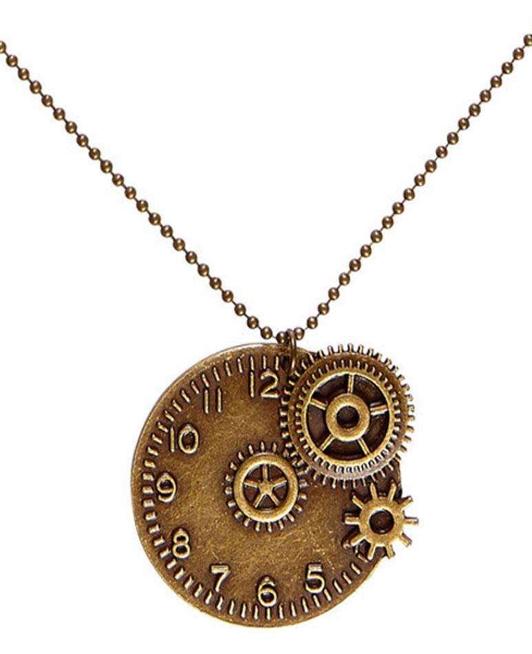 Steampunk Clock Face Necklace by Widmann 01781 available in the UK here at Karnival Costumes online party shop