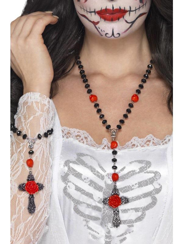 Day of the Dead Rosary and Bracelet Set by Smiffy 44920 available here at Karnival Costumes online party shop