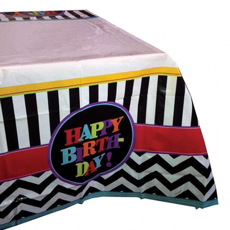 Celebration Happy Birthday Plastic Tablecover - 1.2m x 1.8m by Amscan 997913 available from the adult Happy Birthday range here at Karnival Costumes online party shop