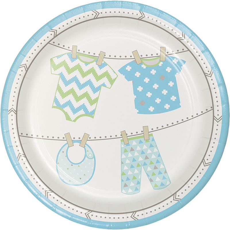 Bundle of Joy Celebrate Boy Luncheon Plate - pk8 by Creative Party 318746 available here at Karnival Costumes online party shop