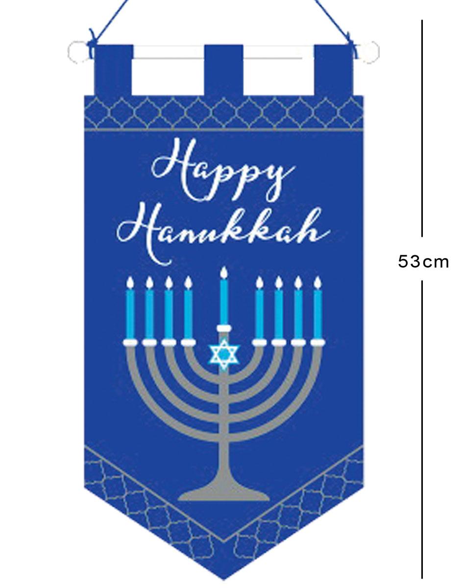 Hanukkah Menorah Hanging Felt Banner 53cm x 32 cm by Amscan 241586 available here at Karnival Costumes online party shop