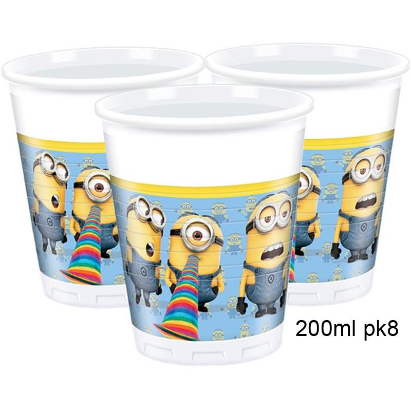 Despicable Me Cups - 200ml Plastic Party Cups available here at Karnival Costumes online party shop