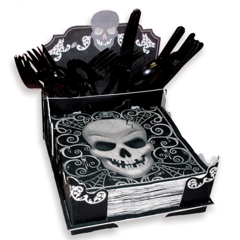 Fright Night Napkin & Cutlery Holder by Amscan 997455 available here at Karnival Costumes online Halloween party shop