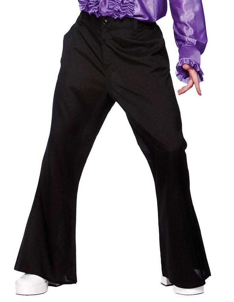Black Flared Disco Trousers with Pockets by Wicked EM3115 available here at Karnival Costumes online party shop