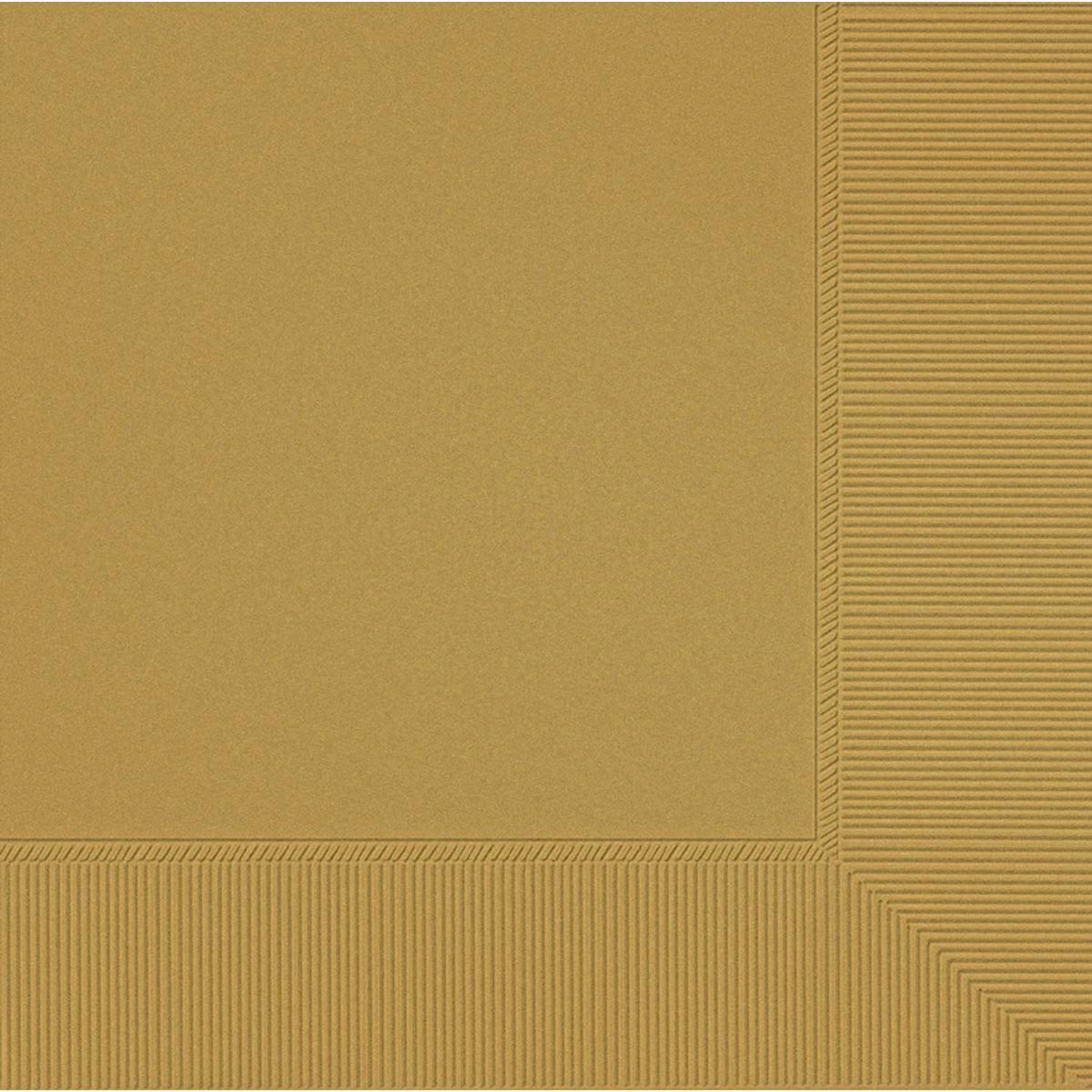 Pack of 20 Gold Beverage Napkins 2ply 23cm by Amscan 50220-19 available here at Karnival Costumes online party shop