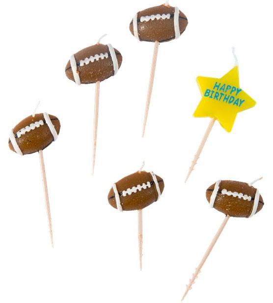 Pack of 5 NFL Football Birthday Candles by Amscan 170706 available from a collection of party candles here at Karnival Costumes online party shop