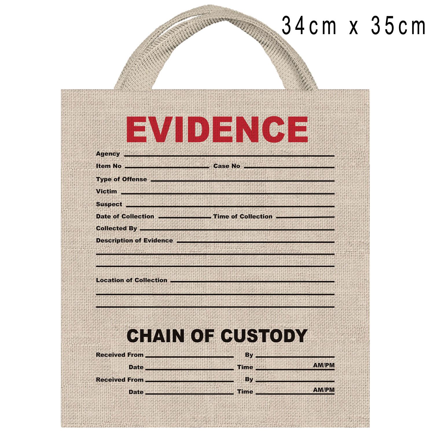 Evidence Canvas Treat Bag 34cm x 35cm by Amscan 370426 available here at Karnival Costumes online party shop