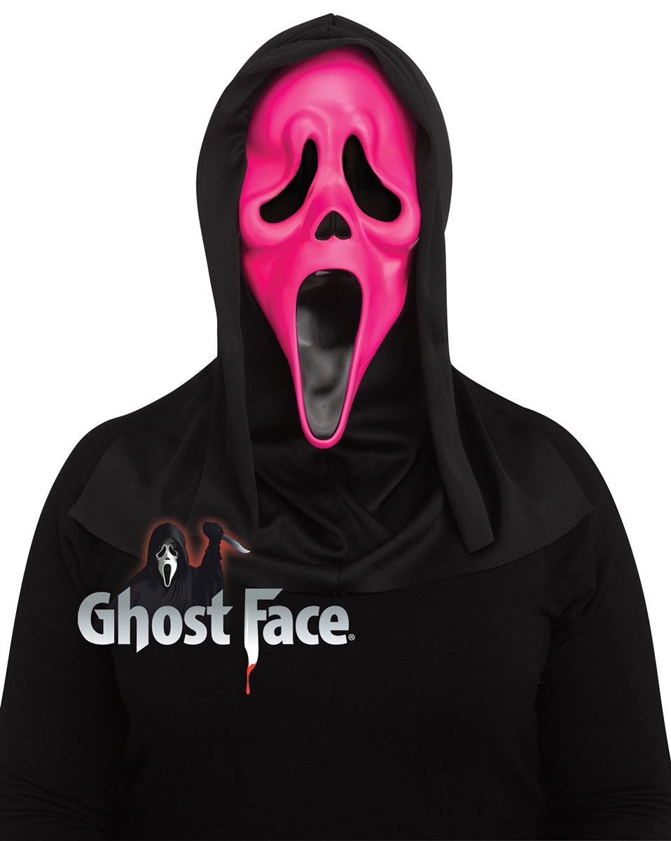 Ghostface Fluorescent Mask in Hot Pink fully licensed by Fun-World 9207 available in the UK here at Karnival Costumes online Halloween party shop
