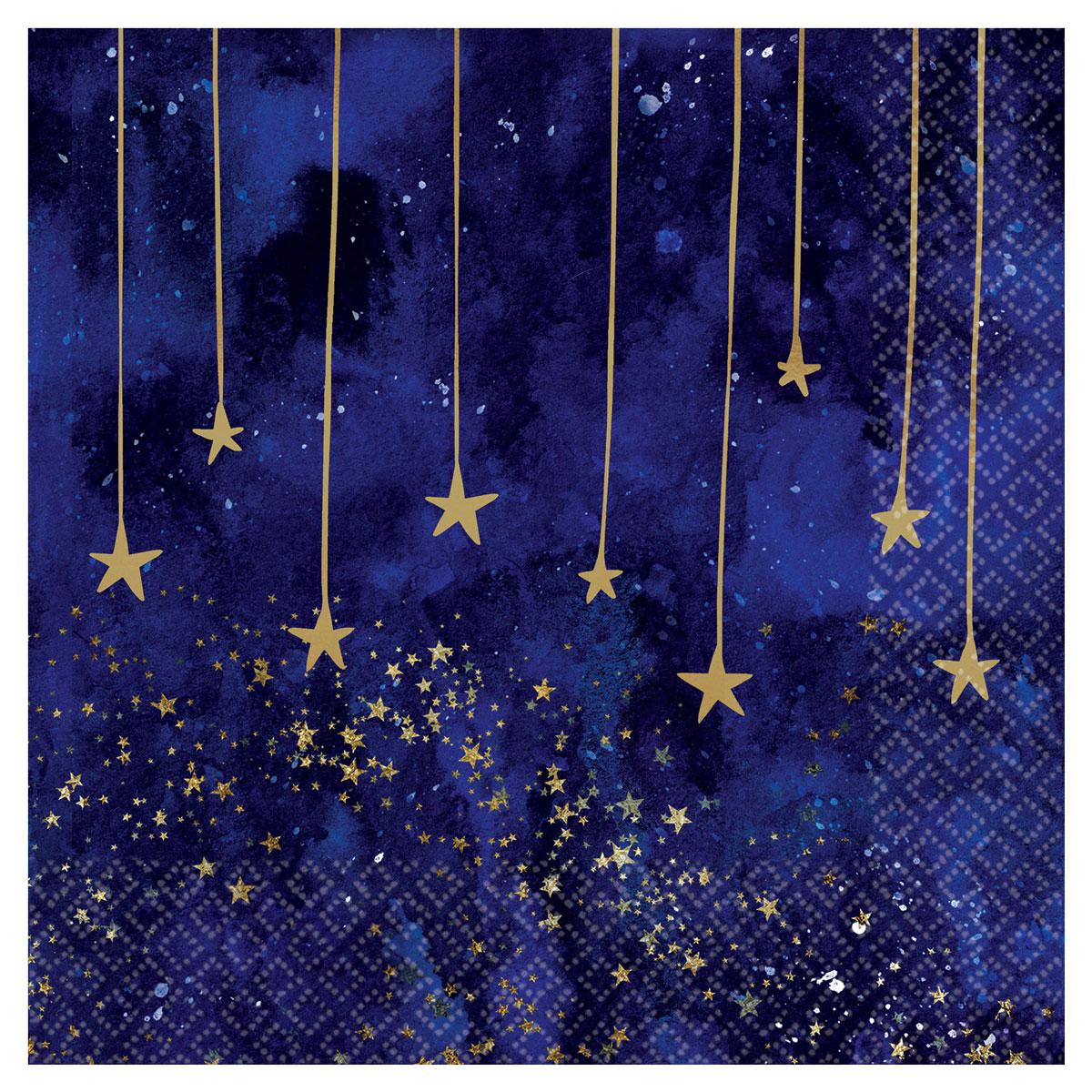 Midnight NYE Hot Stamped Luncheon Napkins 33cm pk16 by Amscan 512207 available here at Karnival Costumes online party shop
