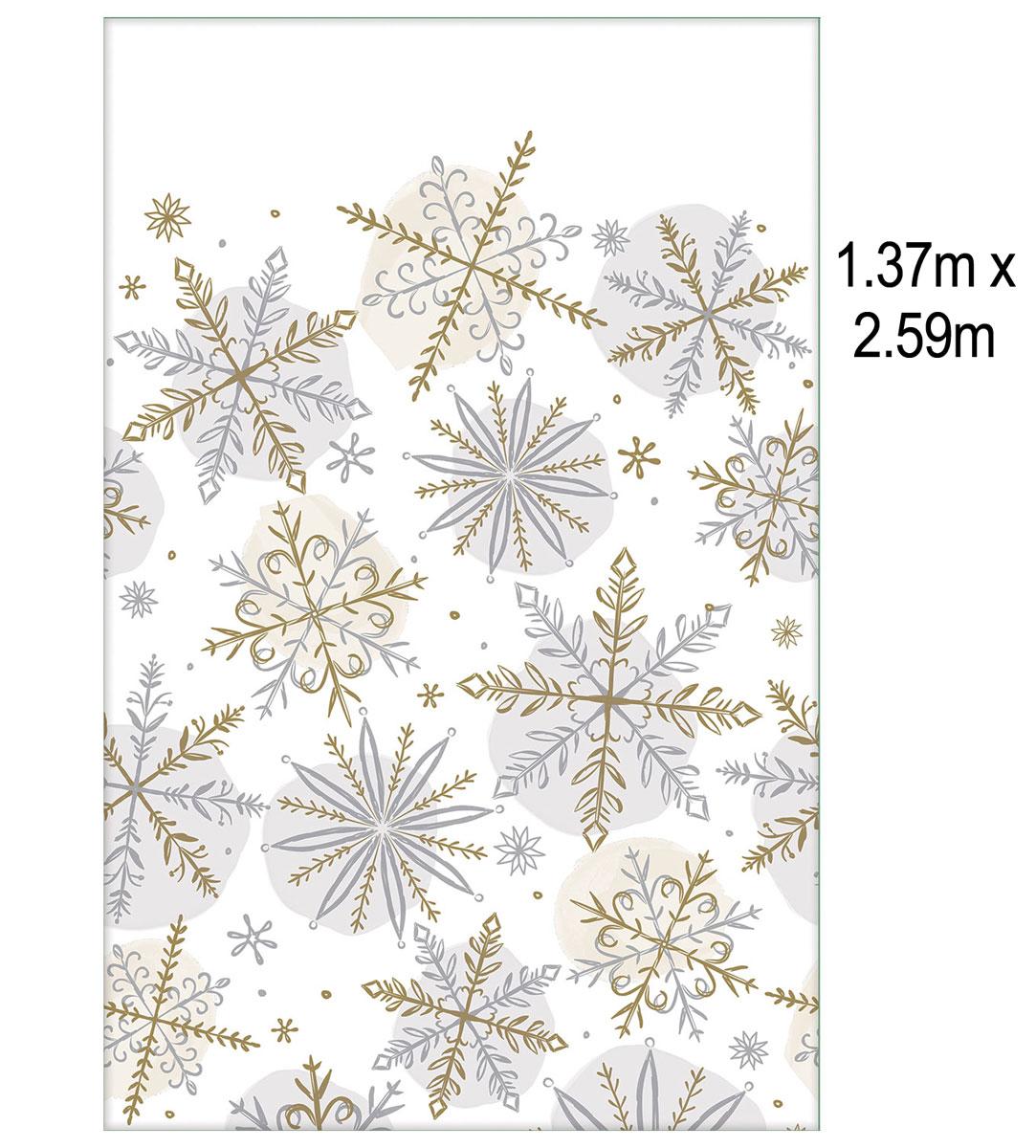 Shining Snow Paper Tablecover measuring 137cm x 259cm by Amscan 572174 available here at Karnival Cosumes online party shop