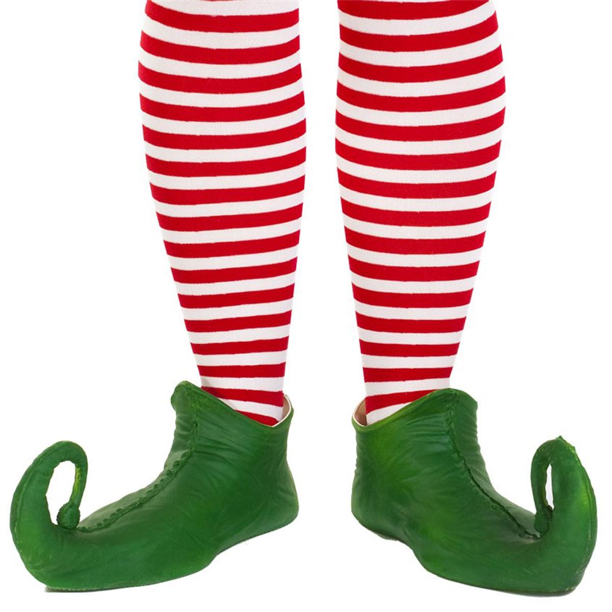 Red and White Striped Christmas Elf Socks for Adults by Guirca 16370 available here at Karnival Costumes online party shop