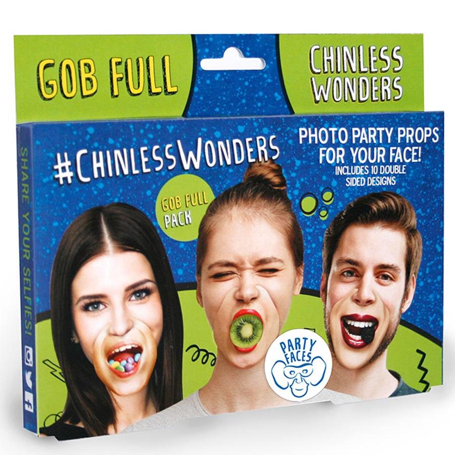 Pack shot Gob Full Chinless Wonders Party Faces by Mask-arade CWGOB0 available here at Karnival Costumes online party shop