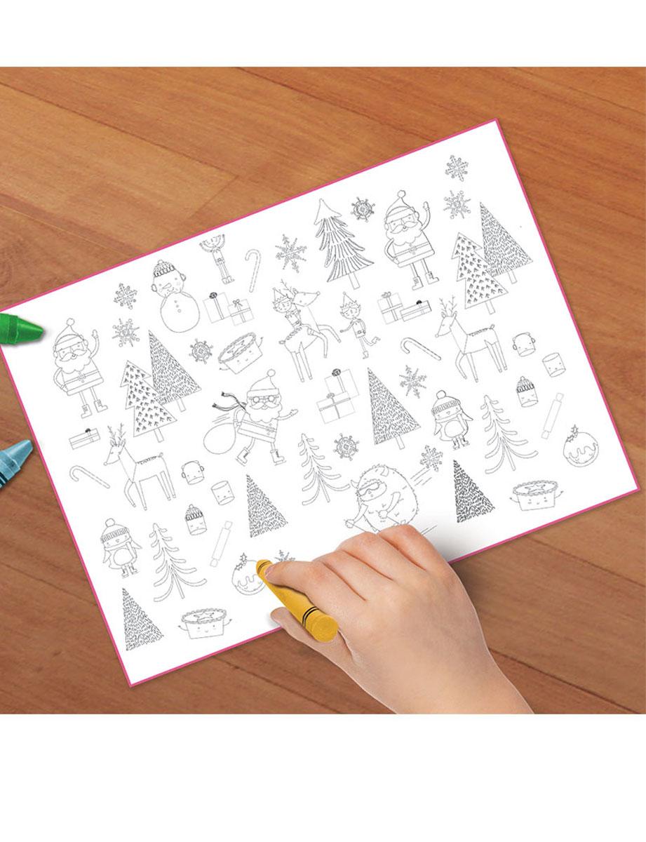 Festive Friends Colour In Placemats - Pk 8 by Amscan 9908621 available here at Karnival Costumes onlne Christmas party shop