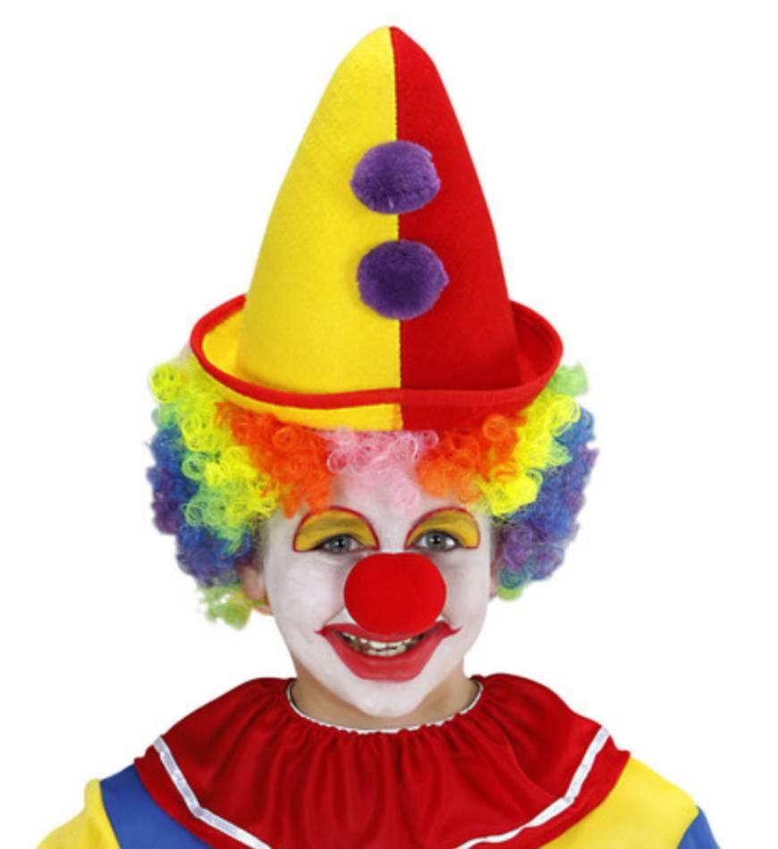 Kid's bi-colour clown hat by Widmann 3412B available from Karnival Costumes online party shop
